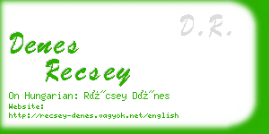 denes recsey business card